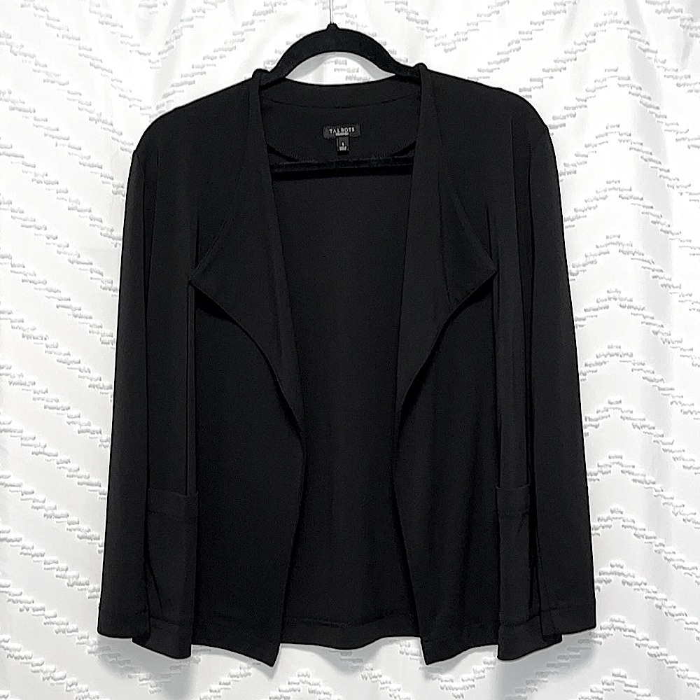 Talbots open front travel cardigan